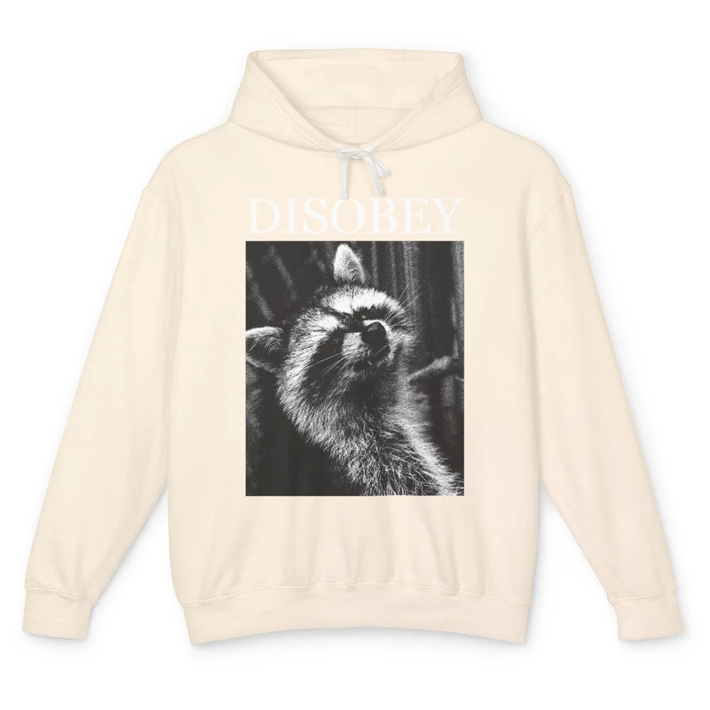 Funny Racoon Disobey Let's Do Crime Raccoon Panda Lovers Unisex Lightweight Hoodie