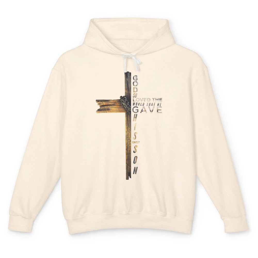 Cross Jesus Christian Bible Verse Religious Faith God Retro Unisex Lightweight Hoodie