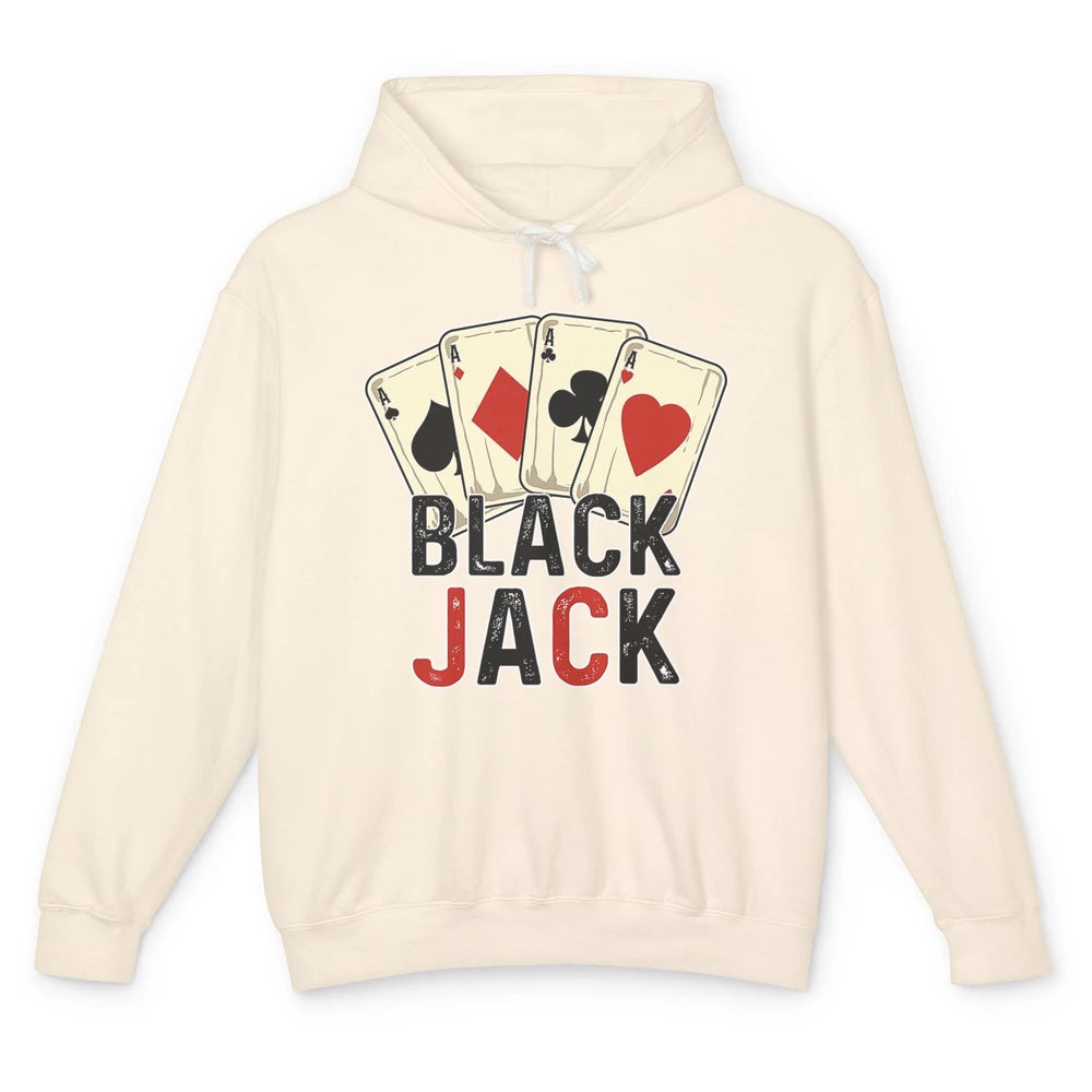 Funny Poker Dealer Card Gambler Blackjack Player Retro Game Unisex Lightweight Hoodie