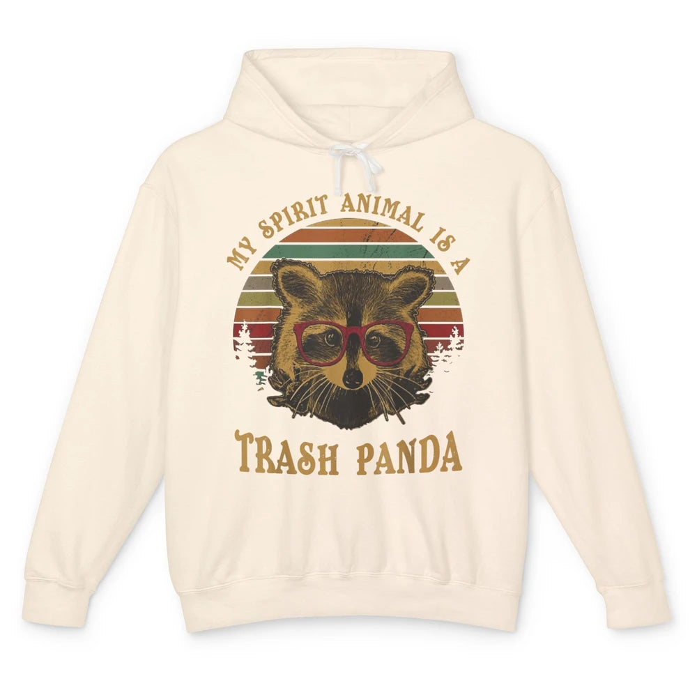 Funny Raccoon Trash Panda Spirit Animal Vintage Glasses Joke Unisex Lightweight Hoodie