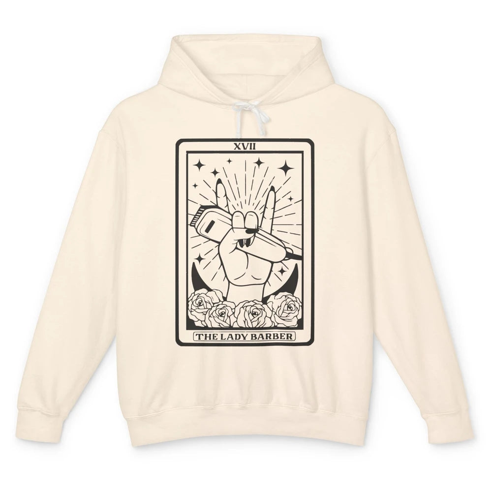 Hairstylist Lady Barber Tarot Card Hairdresser Beautician Unisex Lightweight Hoodie