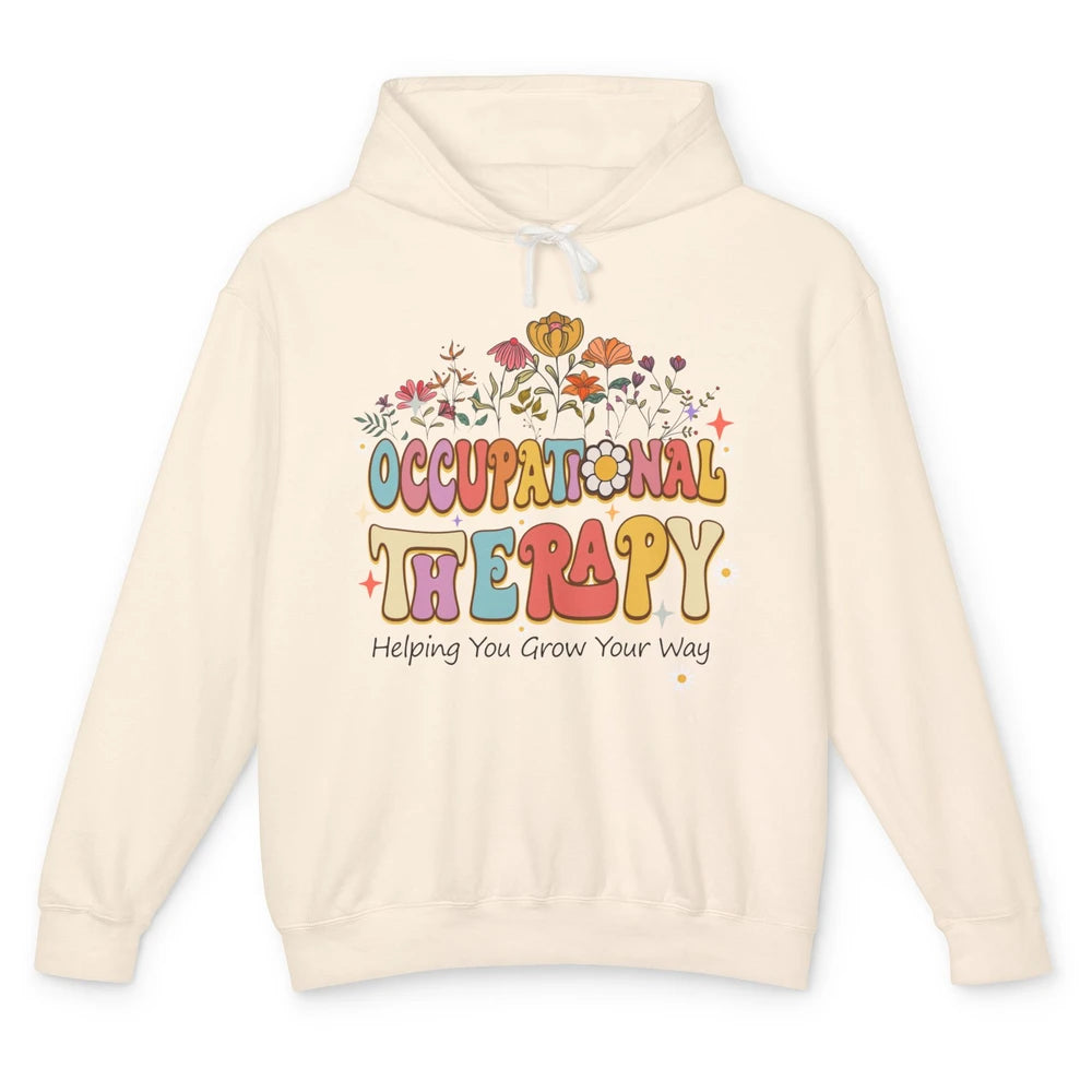 Groovy Occupational Therapy OT Therapist Wildflower Daisy Unisex Lightweight Hoodie