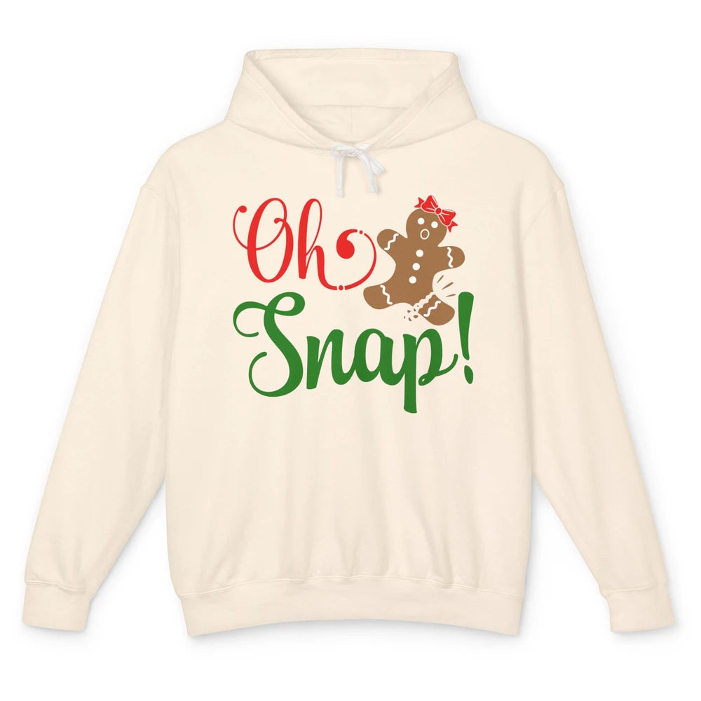 Funny Gingerbread Broken Oh Snap Western Christmas Cookies Unisex Lightweight Hoodie