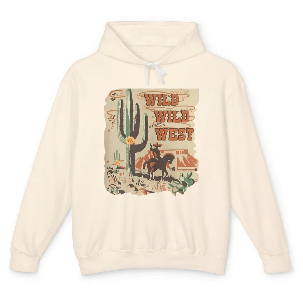 Wild West Cowboy Cactus Rodeo Western Retro Horse Vintage Unisex Lightweight Hoodie