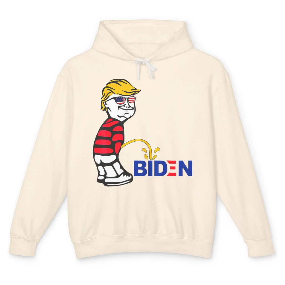 Funny Anti Joe Biden Vote Donald Trump 2024 Patriotic Humor Unisex Lightweight Hoodie