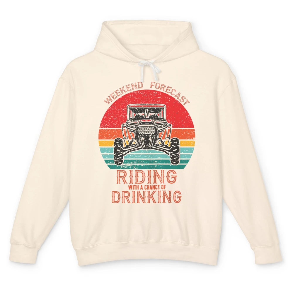 Vintage UTV Weekend Forecast Drinking Mud Riding SXS Life Unisex Lightweight Hoodie