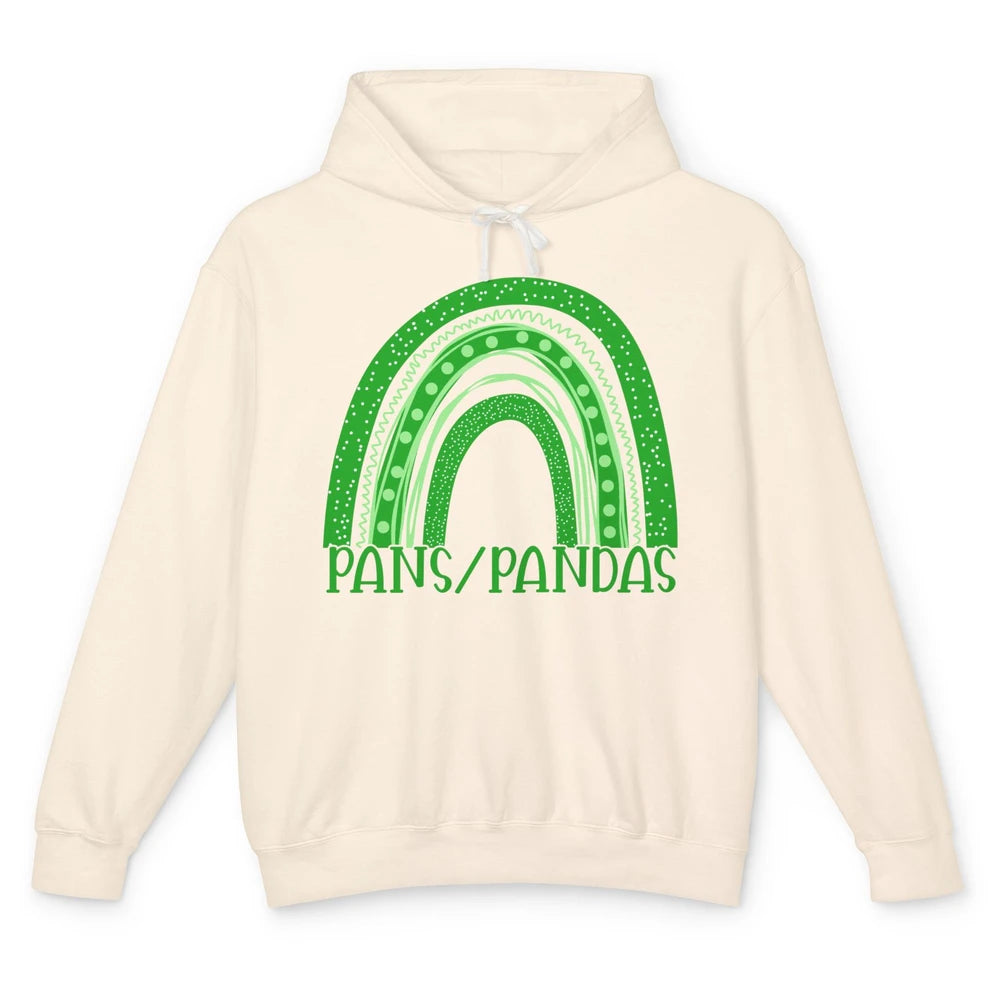 PANS/PANDAS Awareness Floral Green Ribbon Rainbow Pans Unisex Lightweight Hoodie