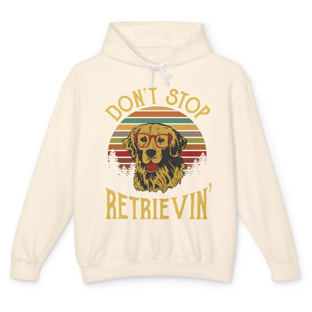 Golden Retriever Vintage Don't Stop Retrievin' Golden Lovers Unisex Lightweight Hoodie