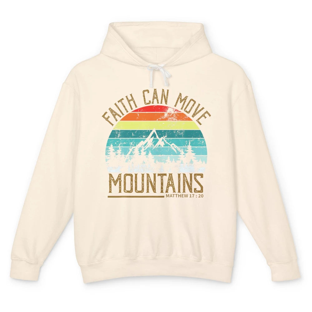 Faith Can Move Mountains Bible Religious God Jesus Christian Unisex Lightweight Hoodie