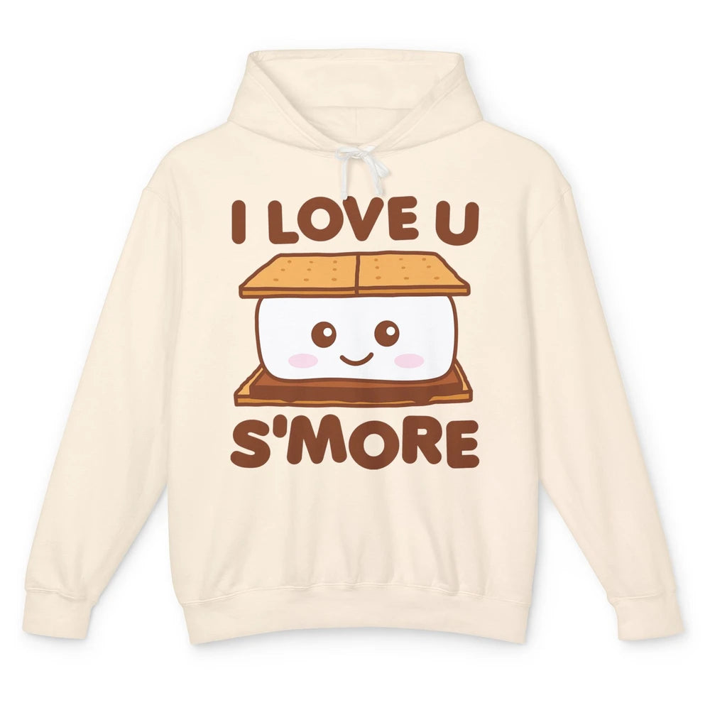 Funny Camping I Love You Smore Pun Camper Campfire Retro Unisex Lightweight Hoodie