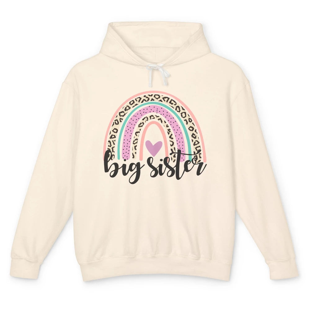 Cute Big Sister Rainbow Heart Big Sister Little Sister Gift Unisex Lightweight Hoodie