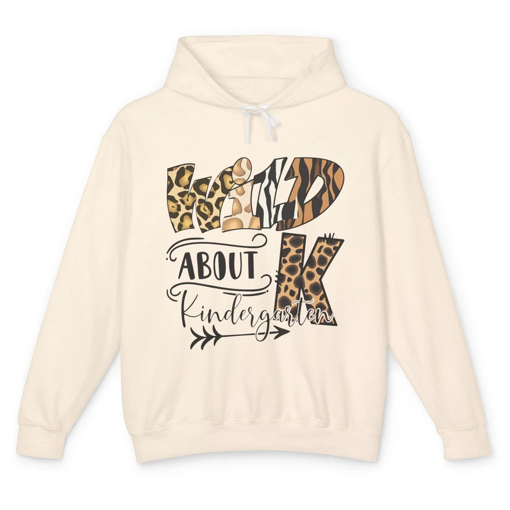 Wild About Kindergarten Back To School Student Teacher Gift Unisex Lightweight Hoodie