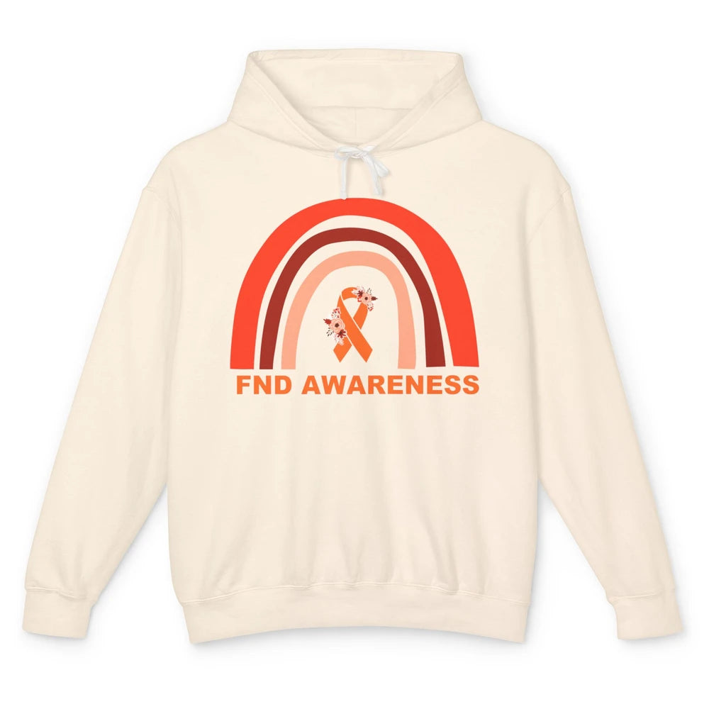 Functional Neurological Disorder Awareness FND Orange Ribbon Unisex Lightweight Hoodie