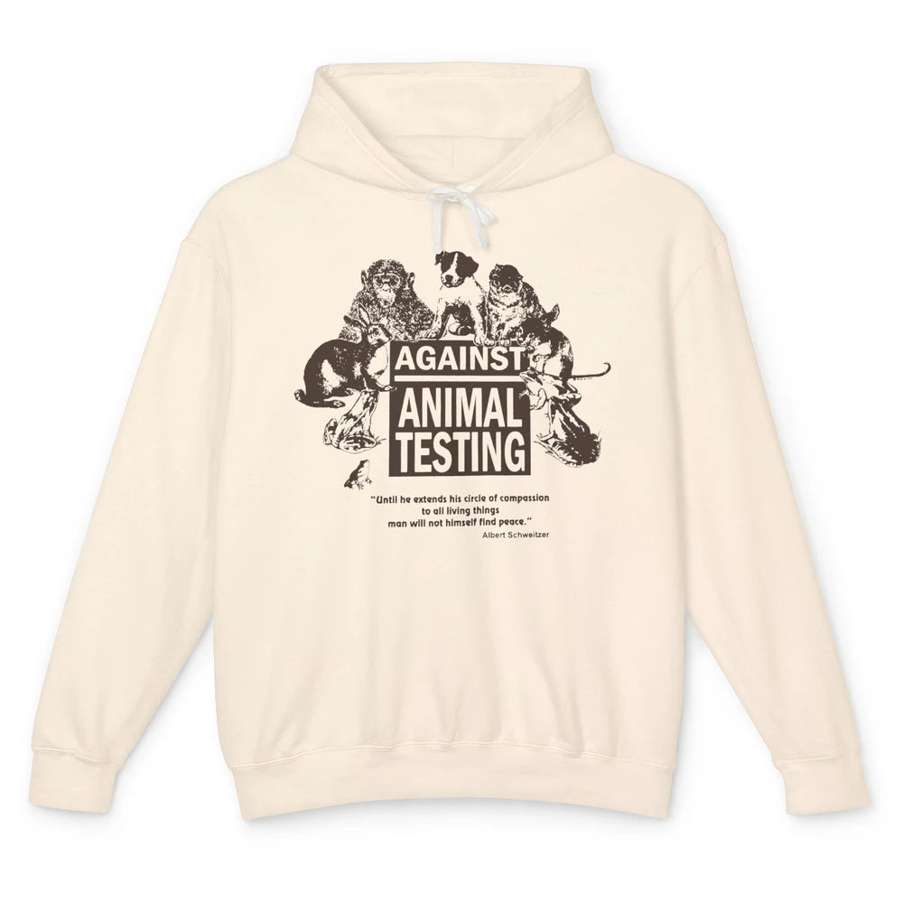 Against Animal Testing Farm Pet Liberation Right Vegan Retro Unisex Lightweight Hoodie