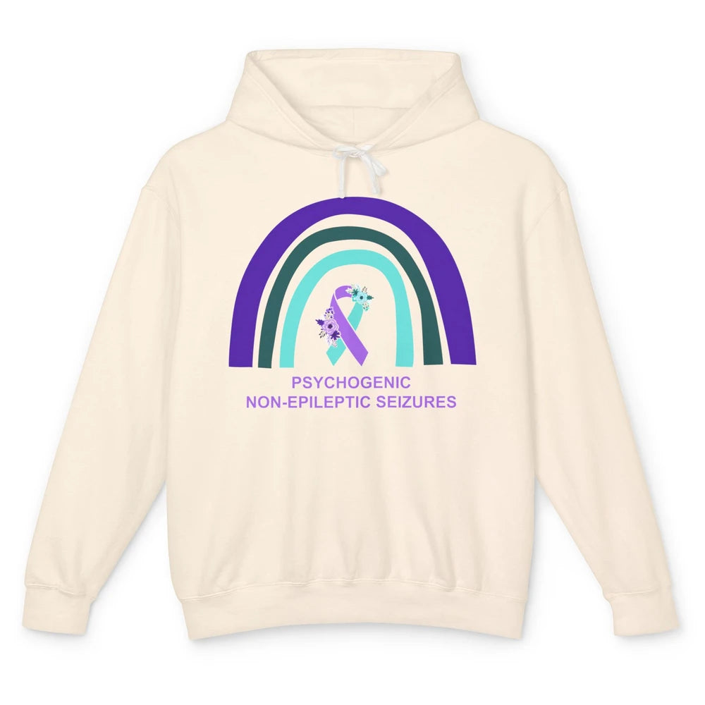 Psychogenic Non-epileptic Seizures PNES Purple Teal Rainbow Unisex Lightweight Hoodie