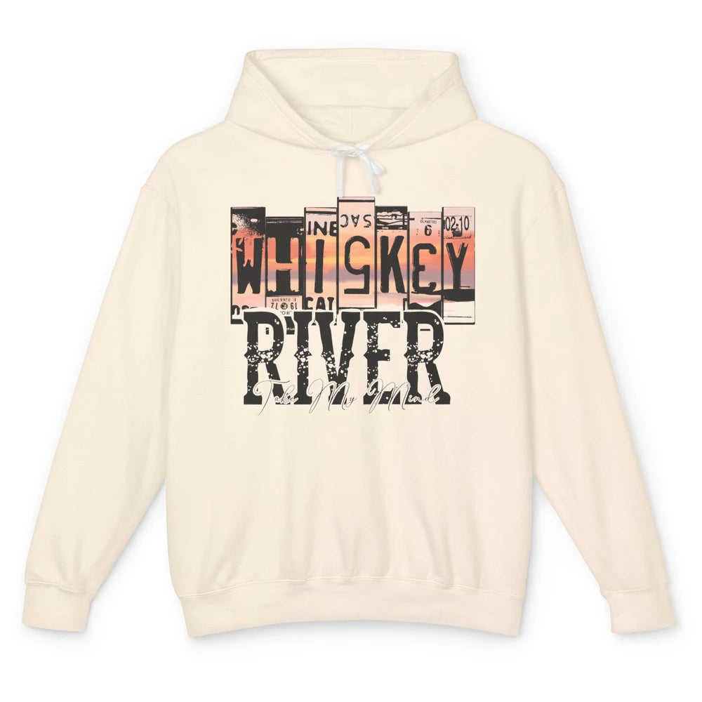 Retro Whiskey River Take My Mind Western Country Music Lover Unisex Lightweight Hoodie