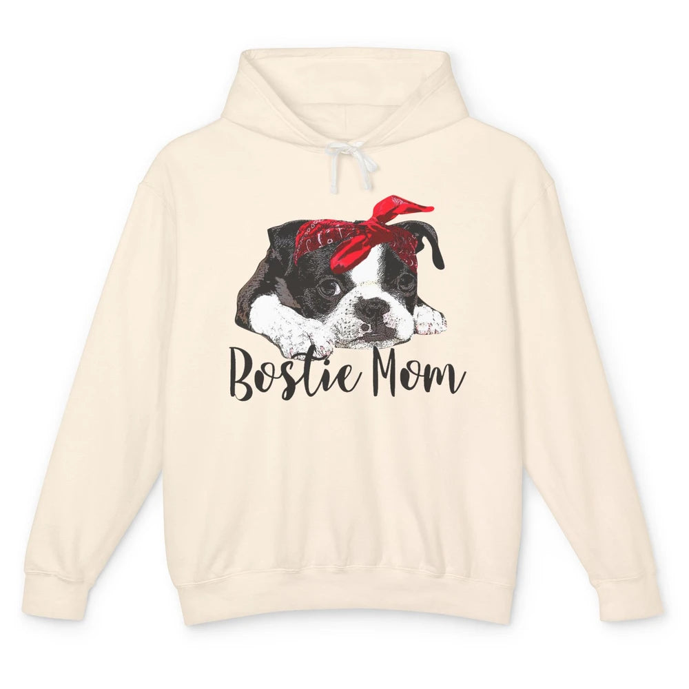 Bostie Mom Bandana Dog Mom Boston Terrier Dog Lovers Gift Unisex Lightweight Hoodie