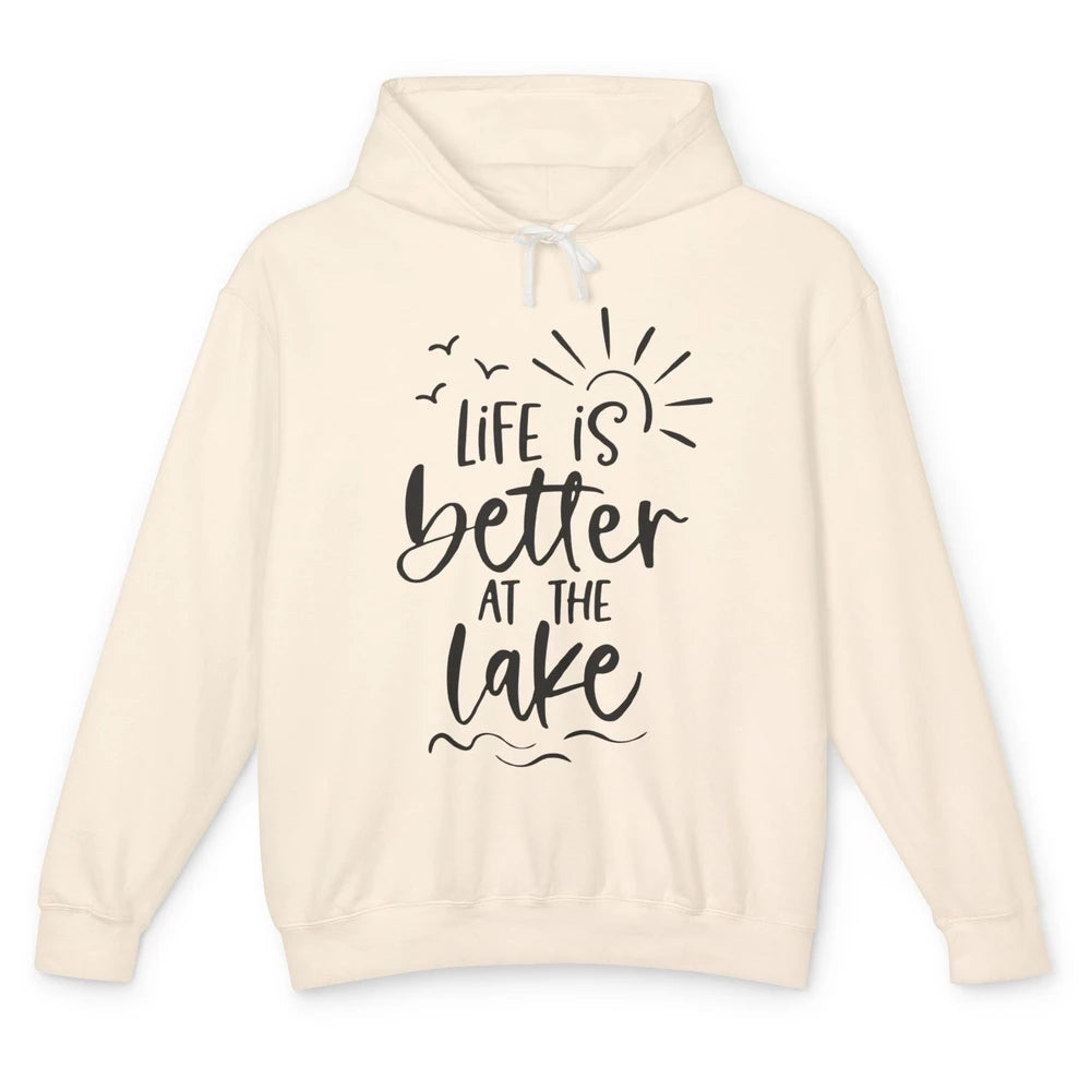 Life Is Better At The Lake Kayaking Lake Life Summer Vacay Unisex Lightweight Hoodie