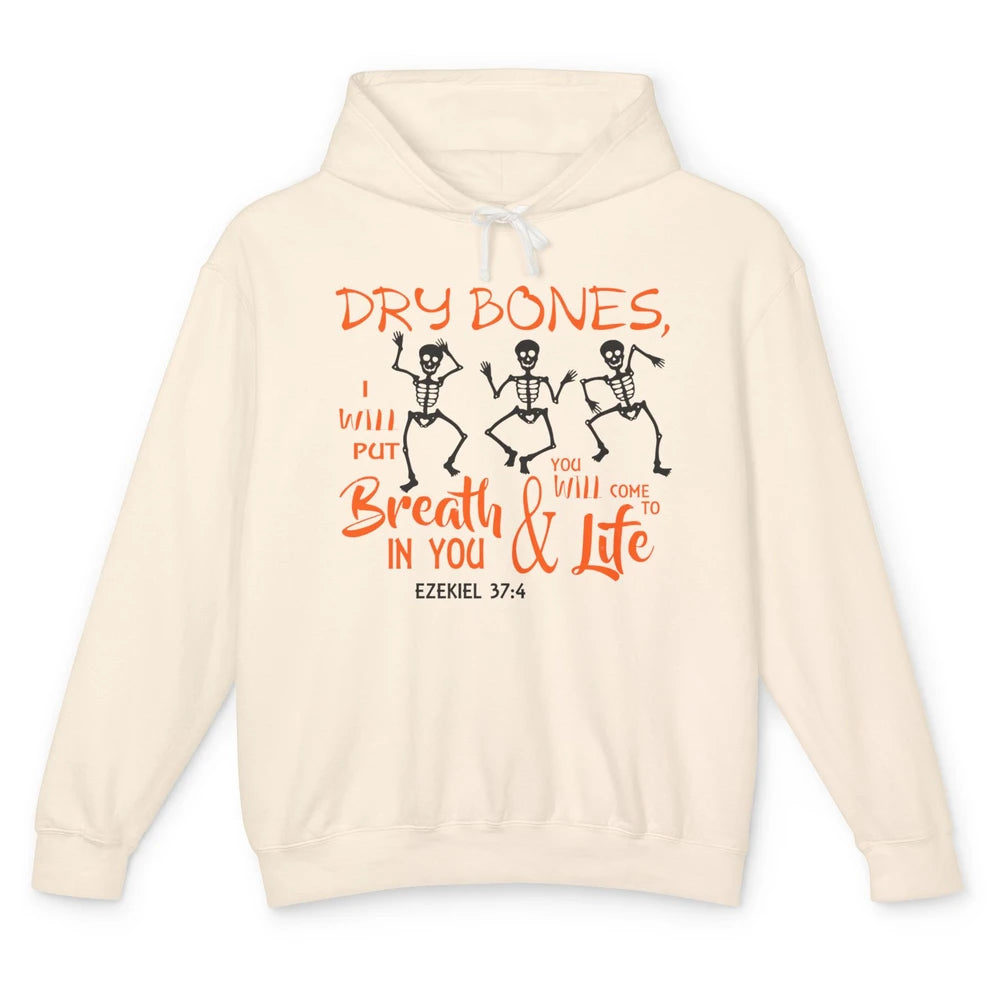 Dancing Skeleton Dry Bones Come Alive Halloween Christian Unisex Lightweight Hoodie