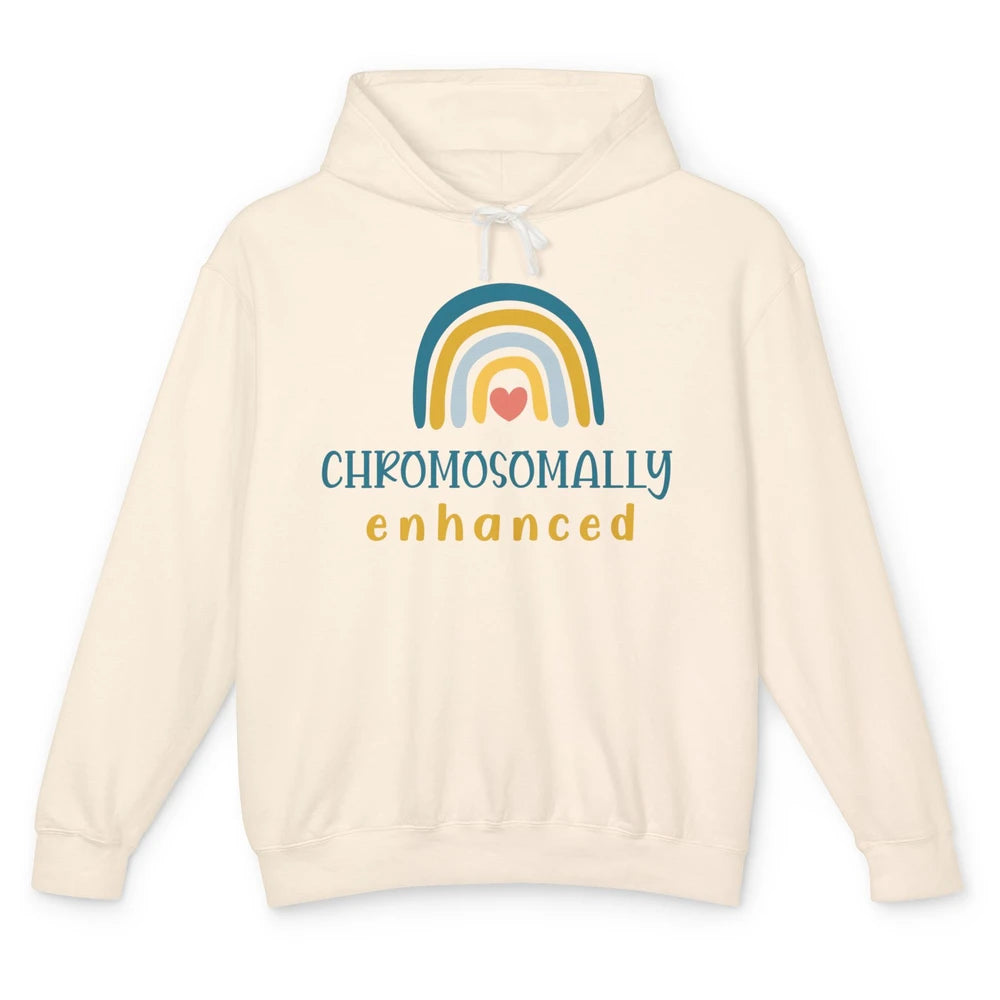 Chromosomes Enhanced Rainbow Down Syndrome T21 Warriors Unisex Lightweight Hoodie