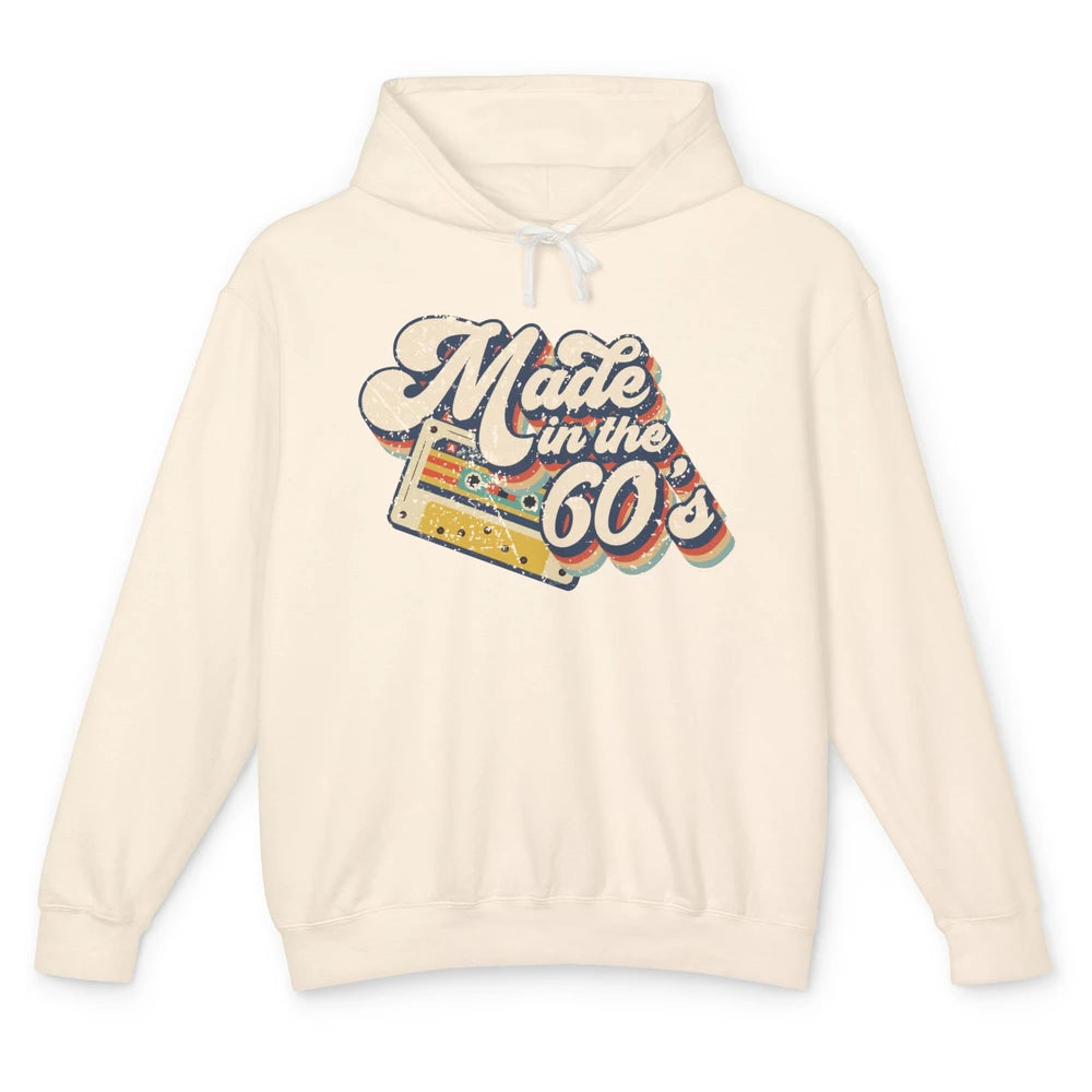 Retro Cassette Made In The 60's 1960s Born Birthday Day Gift Unisex Lightweight Hoodie