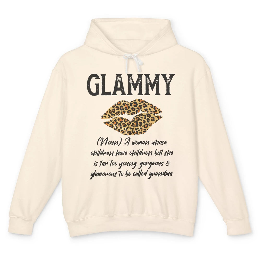 Glammy Lips Leopard Glamma Like a Normal Grandma New Grandma Unisex Lightweight Hoodie