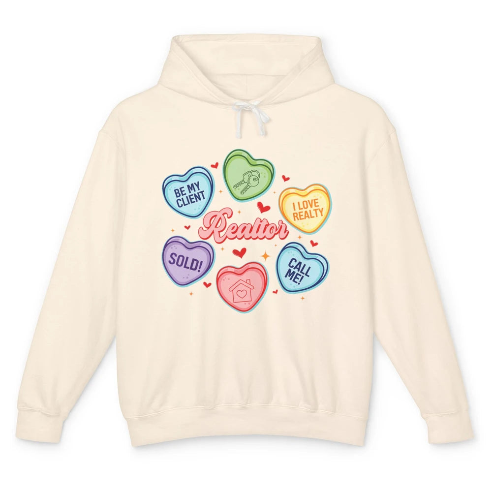 Heart Candy Valentines Day Funny Real Estate Be Mine Realtor Unisex Lightweight Hoodie