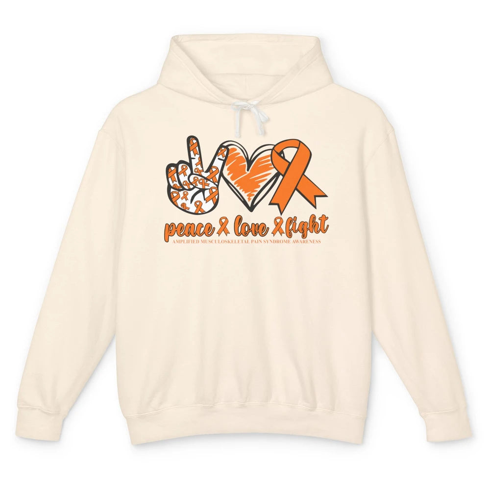 Amplified Musculoskeletal Pain Syndrome Peace Love Fight Unisex Lightweight Hoodie