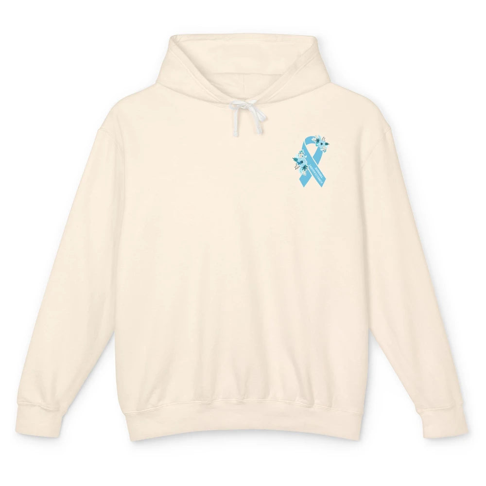 Adrenal Insufficiency Awareness Floral Light Blue Ribbon Unisex Lightweight Hoodie