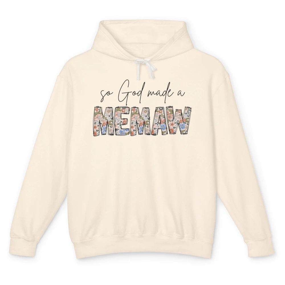 Floral Boho So God Made A Memaw Grandmother Mothers Day Unisex Lightweight Hoodie