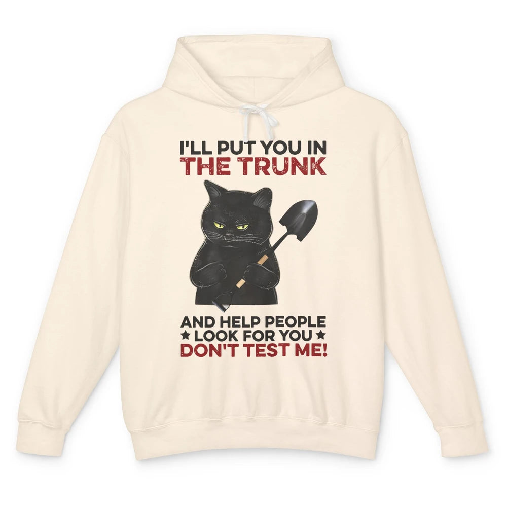 Funny Halloween Cat I'll Put You In The Trunk & Help People Unisex Lightweight Hoodie