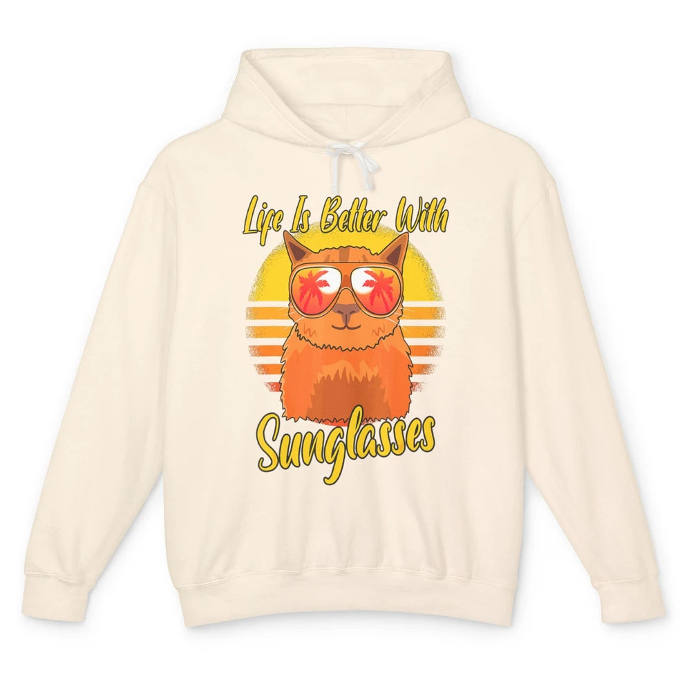 Better Sunglasses Orange Cat Summer Holiday Beach Vacation Unisex Lightweight Hoodie