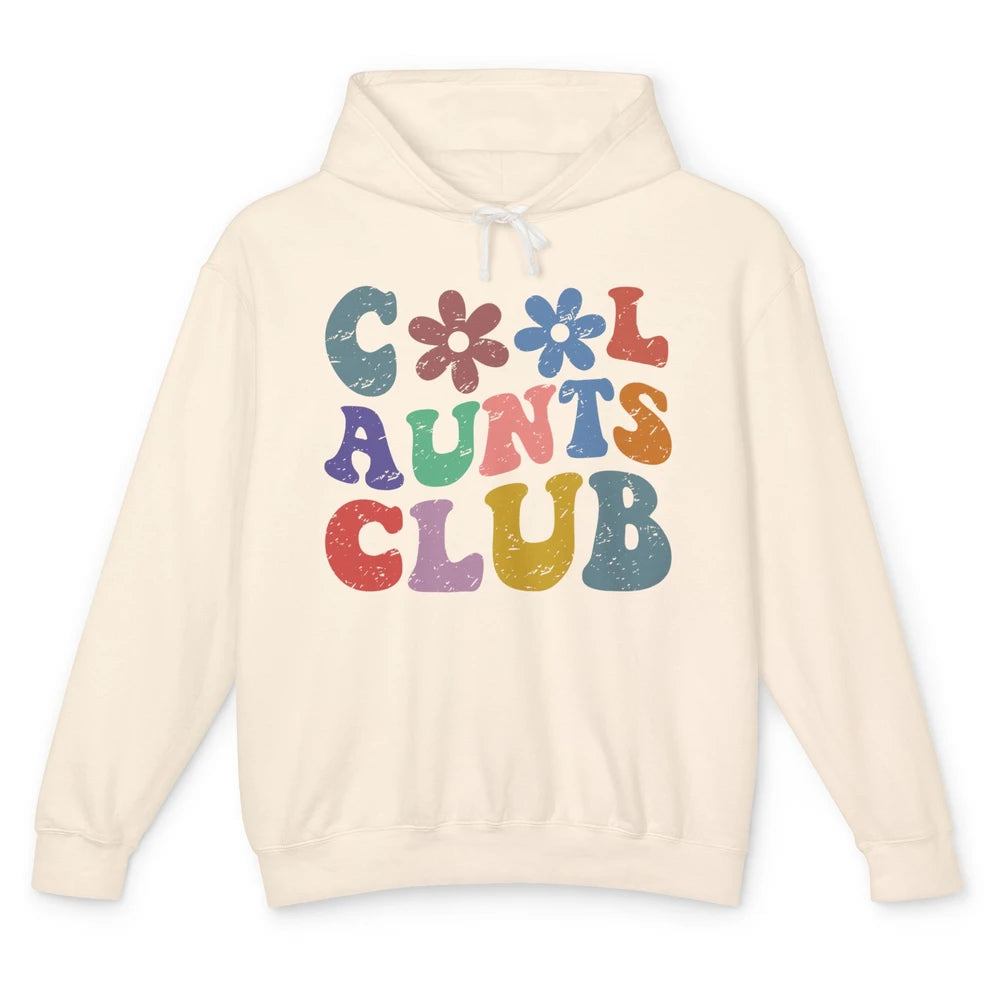 Floral Cool Aunts Club Groovy Aunt Sister Auntie Gift Unisex Lightweight Hoodie