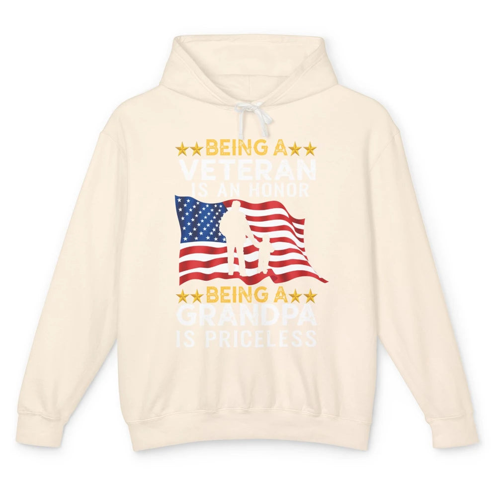 Being A Veteran Is An Honor Army Dad US Military Day Unisex Lightweight Hoodie