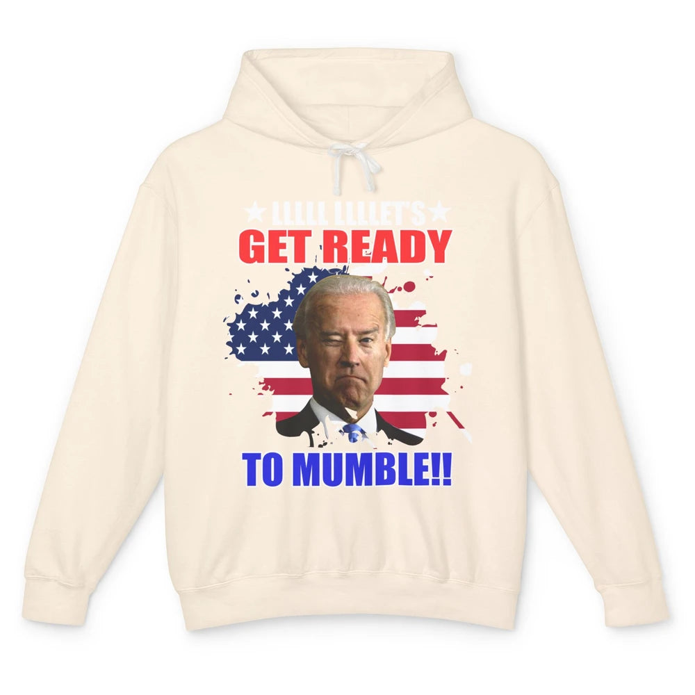 Funny US Flag Biden Let's Get Ready To Mumble Anti Liberals Unisex Lightweight Hoodie