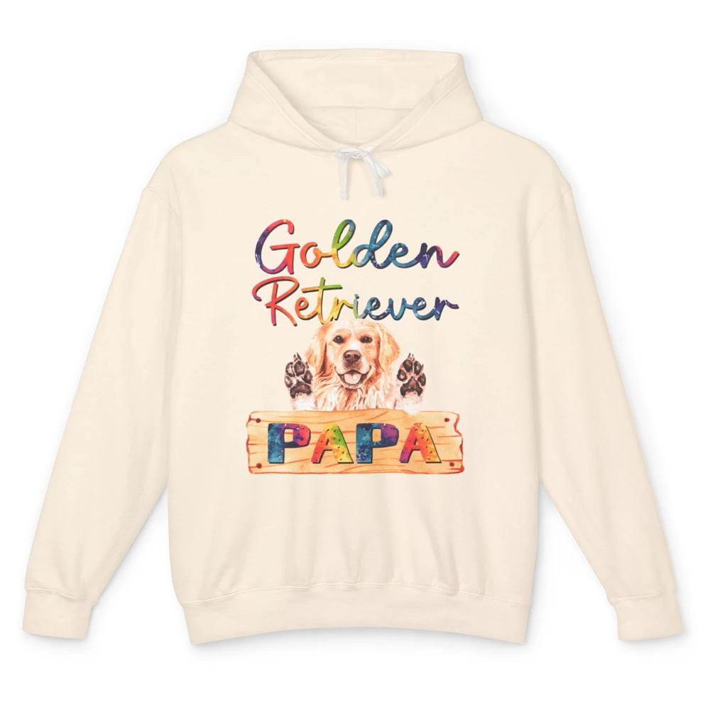 Colorful Golden Retriever Dog Papa Cute Puppy Father Dad Unisex Lightweight Hoodie