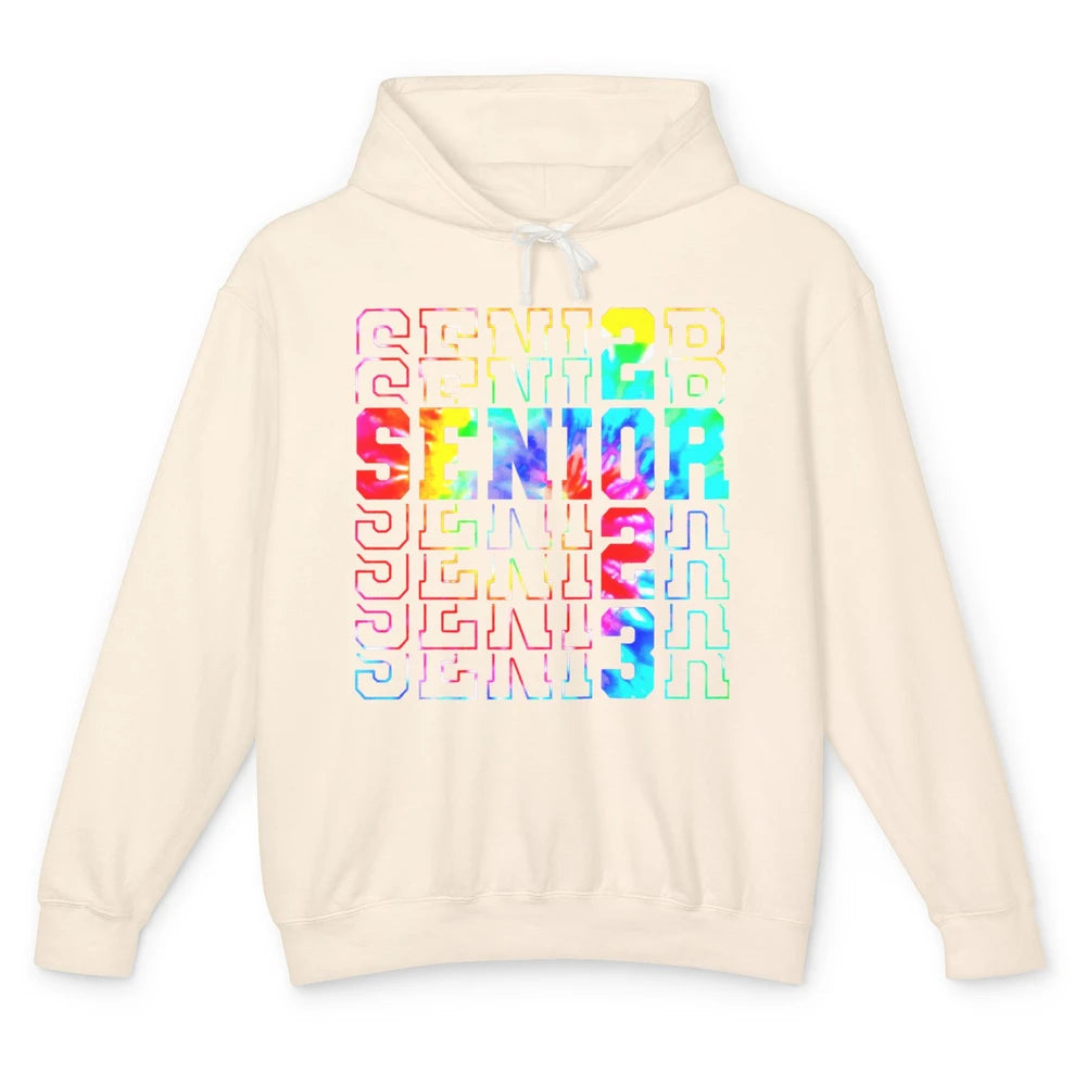 Tie Dye Senior 2023 Class Of 2023 Graduate Bachelor Gift Unisex Lightweight Hoodie