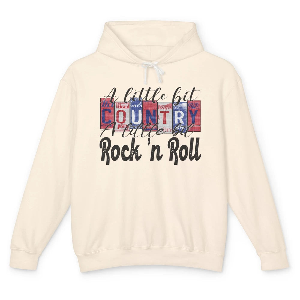 Retro A Little Bit Country A Little Bit Rock n Roll Western Unisex Lightweight Hoodie