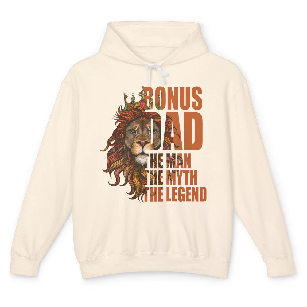 Vintage Lion Bonus Dad The Man The Myth The Legend Dad Gift Unisex Lightweight Hoodie