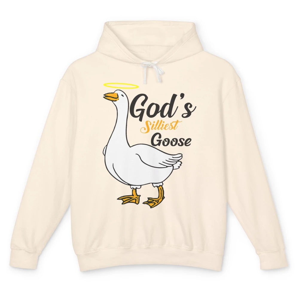 Funny Gods Silliest Goose Jesus Humor Geese Sarcastic Pun Unisex Lightweight Hoodie