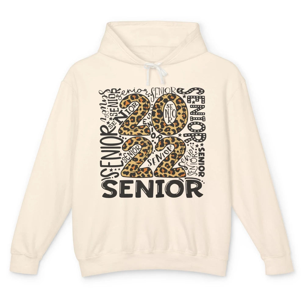 Leopard Senior 2022 Bachelors Hat Class Of 2022 Graduates Unisex Lightweight Hoodie