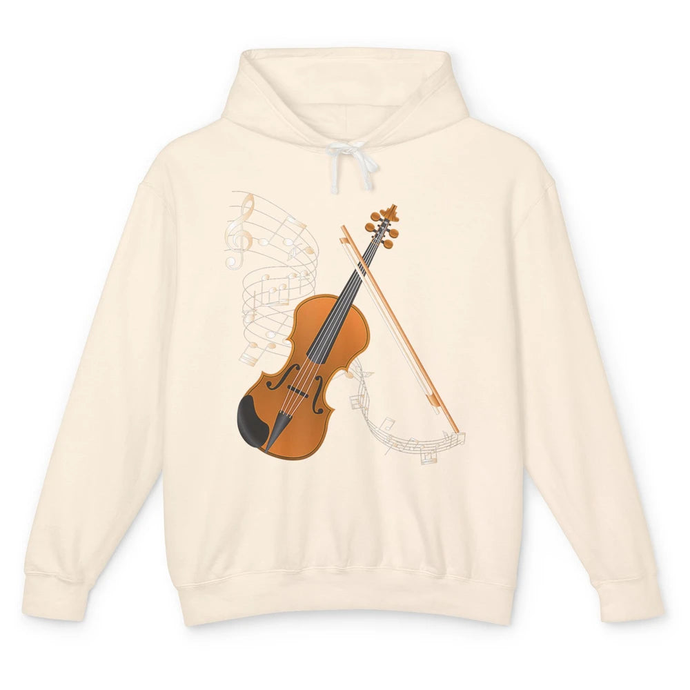 Orchestra Violin Player Retro Violinist Musical Instrument Unisex Lightweight Hoodie