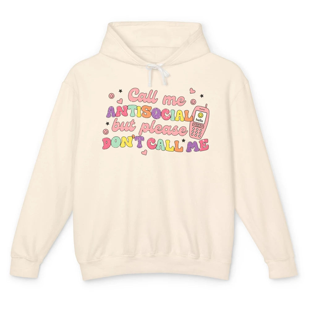 Funny Call Me Antisocial But Please Don't Call Me Sarcastic Unisex Lightweight Hoodie