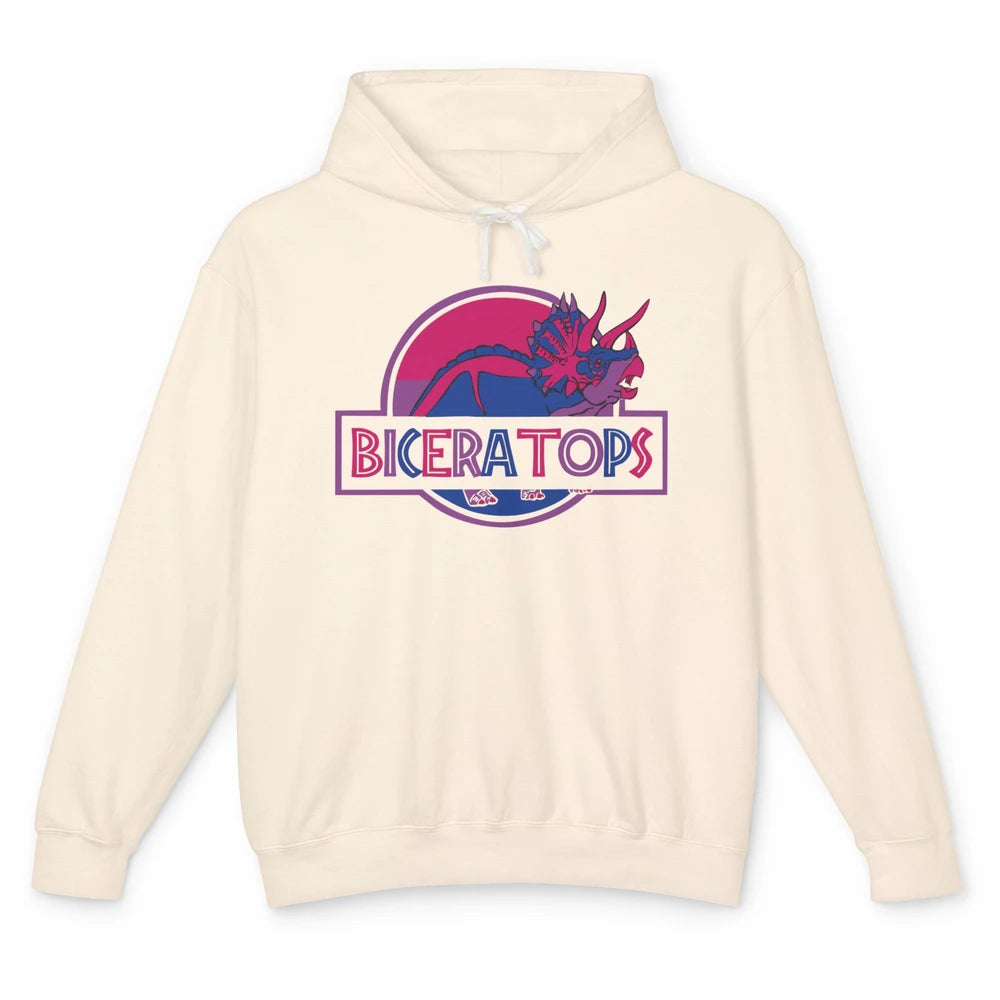 Biceratops Bisexual Ceratops Dinosaur LGBT Pride Month Unisex Lightweight Hoodie