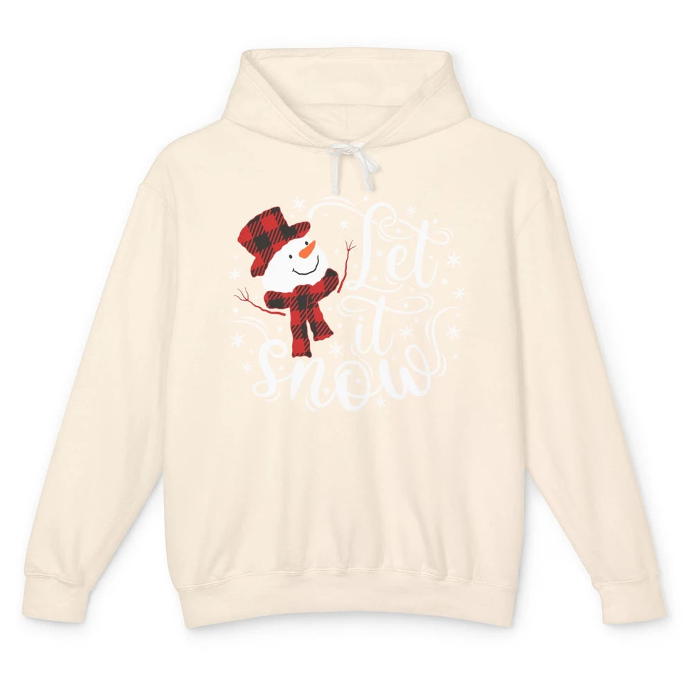 Funny Snowman Let It Snow Snowflakes Holiday Merry Christmas Unisex Lightweight Hoodie