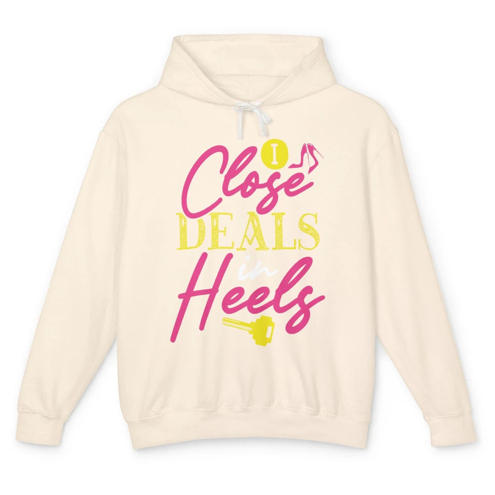 Real Estate Agent Women Closing Deals In High Heels Realtor Unisex Lightweight Hoodie