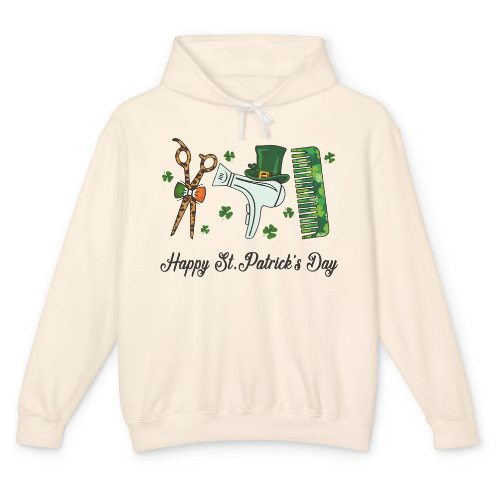 Hairstylist Happy St Patrick's Day Hair Hustler Shamrock Unisex Lightweight Hoodie