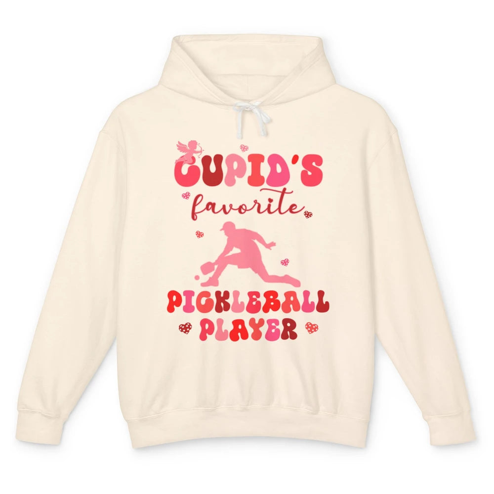 Cupid's Favorite Pickleball Player Happy Valentines Day Love Unisex Lightweight Hoodie