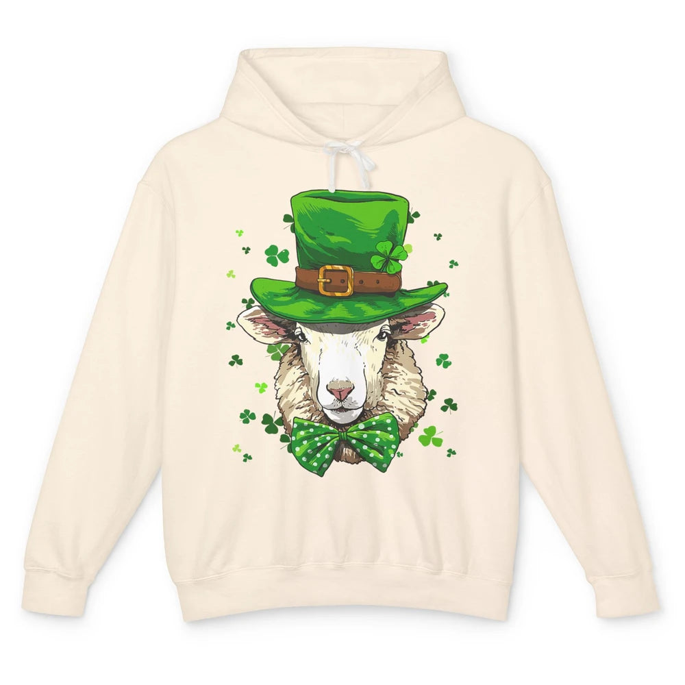 Leprechaun Sheep Lamb Irish Hat Shamrock St Patricks Day Unisex Lightweight Hoodie