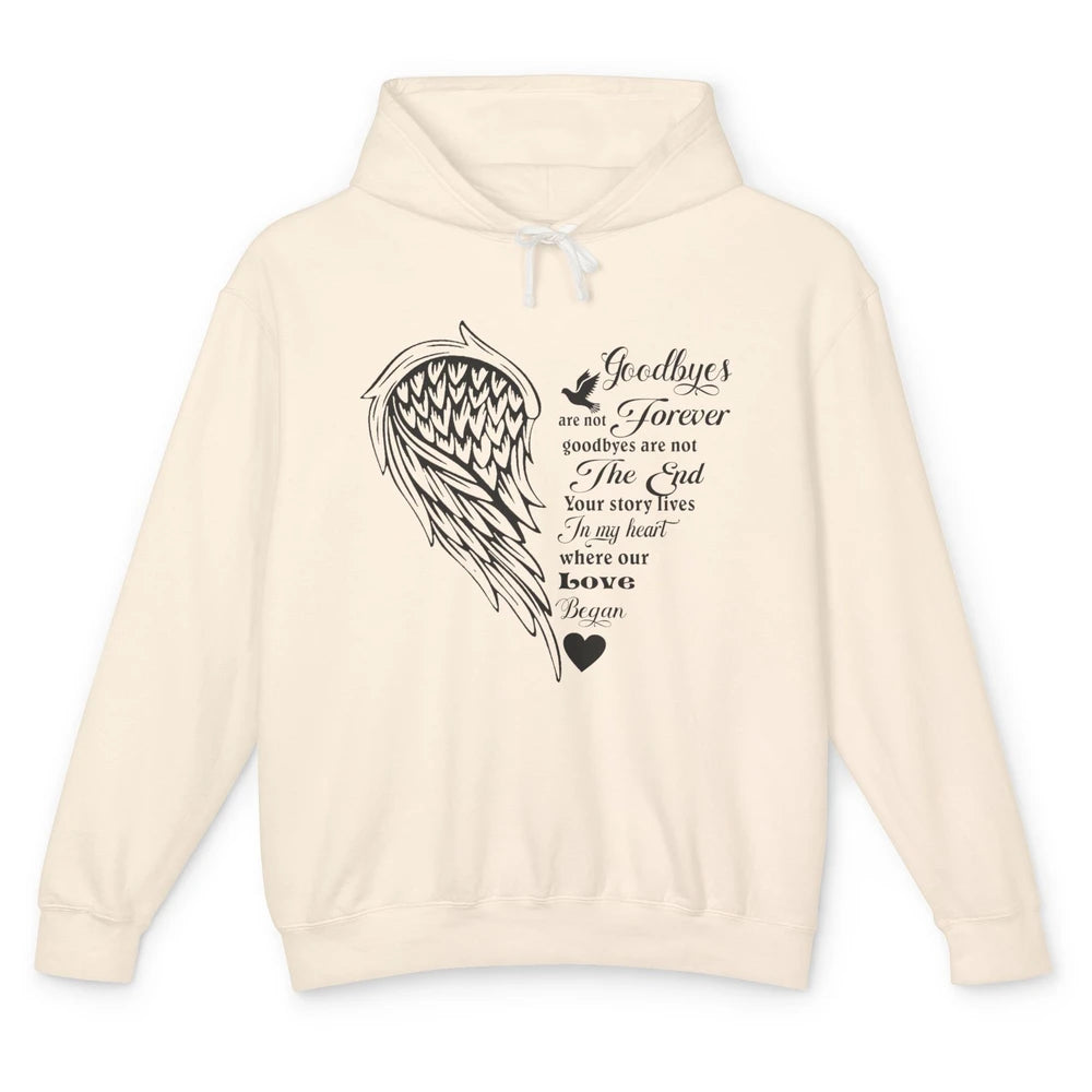 Angel Wing Cardinals Goodbyes Are Not The End Loving Memory Unisex Lightweight Hoodie